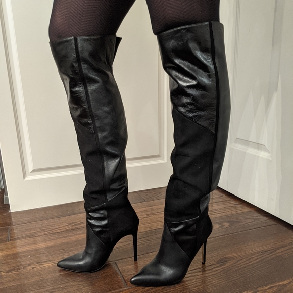 Aldo Cherell Black Leather Boots - 9 - Picture 11 of 11